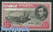 1.5p, The pier, Stamp out of set, perf. 14, rosa