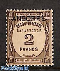 Postage due 2fr, Stamp out of set