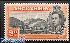 2p, Green Mountain, Perf. 13.5, Stamp out of set