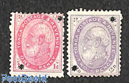 'Star' overprints 2v, without gum