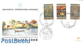 Synagoge Joden Savanne 3v, FDC without address, Palm