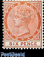 Tobago, 6d,  Stamp out of set