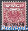 German Post, 20Pa on 10Pf, pink red