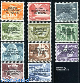 I.L.O. overprints 11v