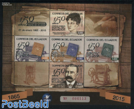 150 Year Ecuador Stamp Anniversary s/s