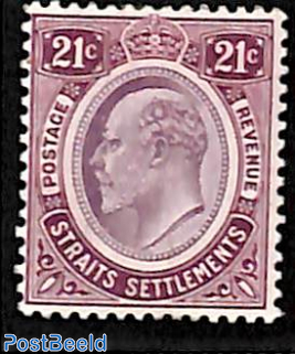 21c, Straits Settlements, Stamp out of set