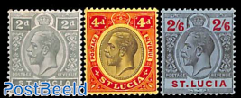 Definitives, King George V, WM Mult. Crown-CA, 3v