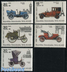 Automobiles 5v (Renault,Benz,Baker,Blake,FIAL)