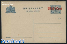 Reply Paid Postcard Vijf/Vijf on 2/2 on 1.5/1.5c