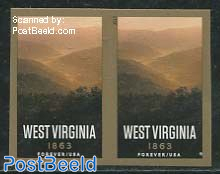 WesT Virginia statehood, imperforated pair