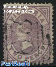 2p, Single lined oval, Stamp out of set