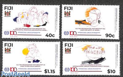 I.L.O. centenary 4v