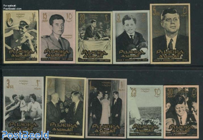 John F. Kennedy 10v, imperforated