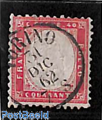King Victor Emanuel II, 40c, perf. 11.5:12