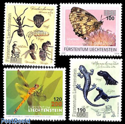 Insects, overprints 4v