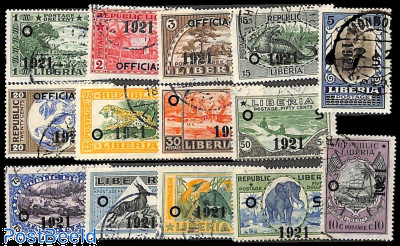 On Service 1921 overprints 14v