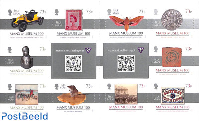 Manx museum 10v s-a in booklet