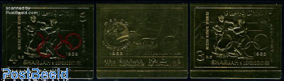 Olympic winners 3v gold, imperforated