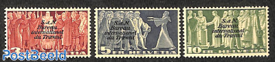 I.L.O. overprints 3v