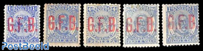 On service (G.F.B. overprints) 5v