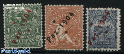 PAZ 1904 overprints 3v