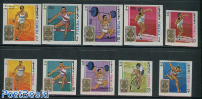 Olympic games 10v, overprints, imperforated