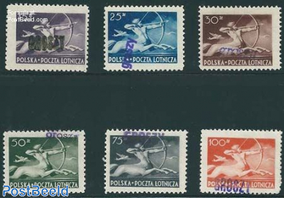 Airmail Centaur 6V with Groszy overprint