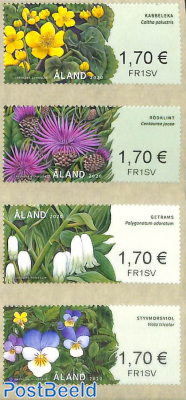 Automat stamps, flowers 4v