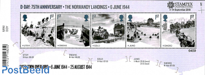 D-Day, STAMPEX overprint s/s