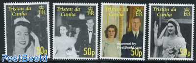 Elizabeth II Diamond wedding 4v